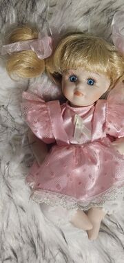 Collectible Memories 1990s/00s Porcelain Doll In Pink Dress